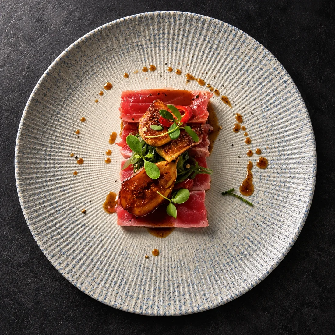 Photographie culinaire du restaurant Autentica, signée du logo